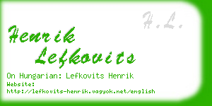 henrik lefkovits business card